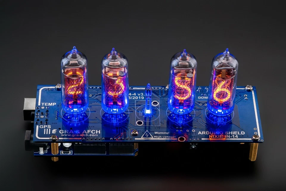 DIY KIT IN-14 Arduino Shield NCS314-4 Nixie Clock WITH TUBES Shipping 3-5 Days - Image 3 of 4