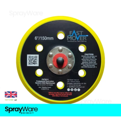 Fast Mover FMT9010 Backing Pad 6 Hole Hook and Loop For DA Palm Sanders 150mm