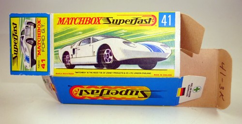 Matchbox Superfast No. 41A Ford GT YELLOW body very rare England version boxed - Picture 11 of 11
