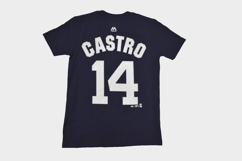 Majestic Youth Boys MLB New York Yankees Starlin Castro Navy Shirt New Small (8) - Picture 2 of 5