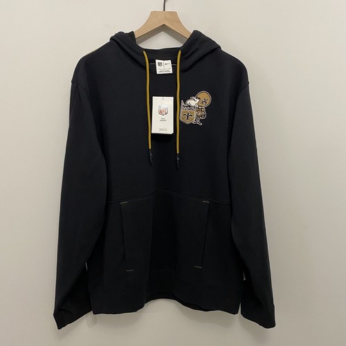 Nike Mens Large New Orleans Saints Throwback Layered Logo Statement Hoodie New - Picture 13 of 14