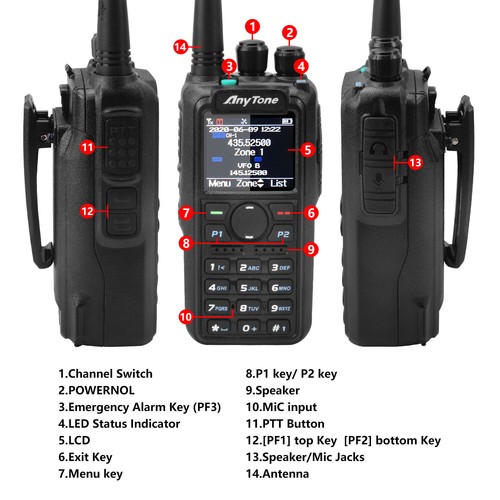 Anytone AT-D878UVII Plus DMR Digital Radio Bluetooth PTT GPS APRS Walkie Talkie - Photo 7/11