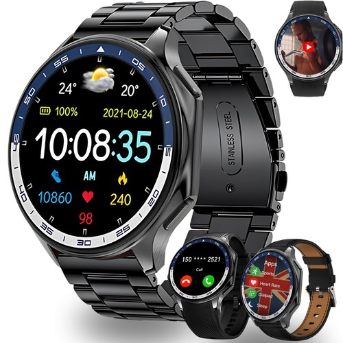 Smartwatch für Herren Damen NFC Bluetooth Anruf GPS Track, Herzfrequenz AMOLED Bildschirm - Bild 23 von 24