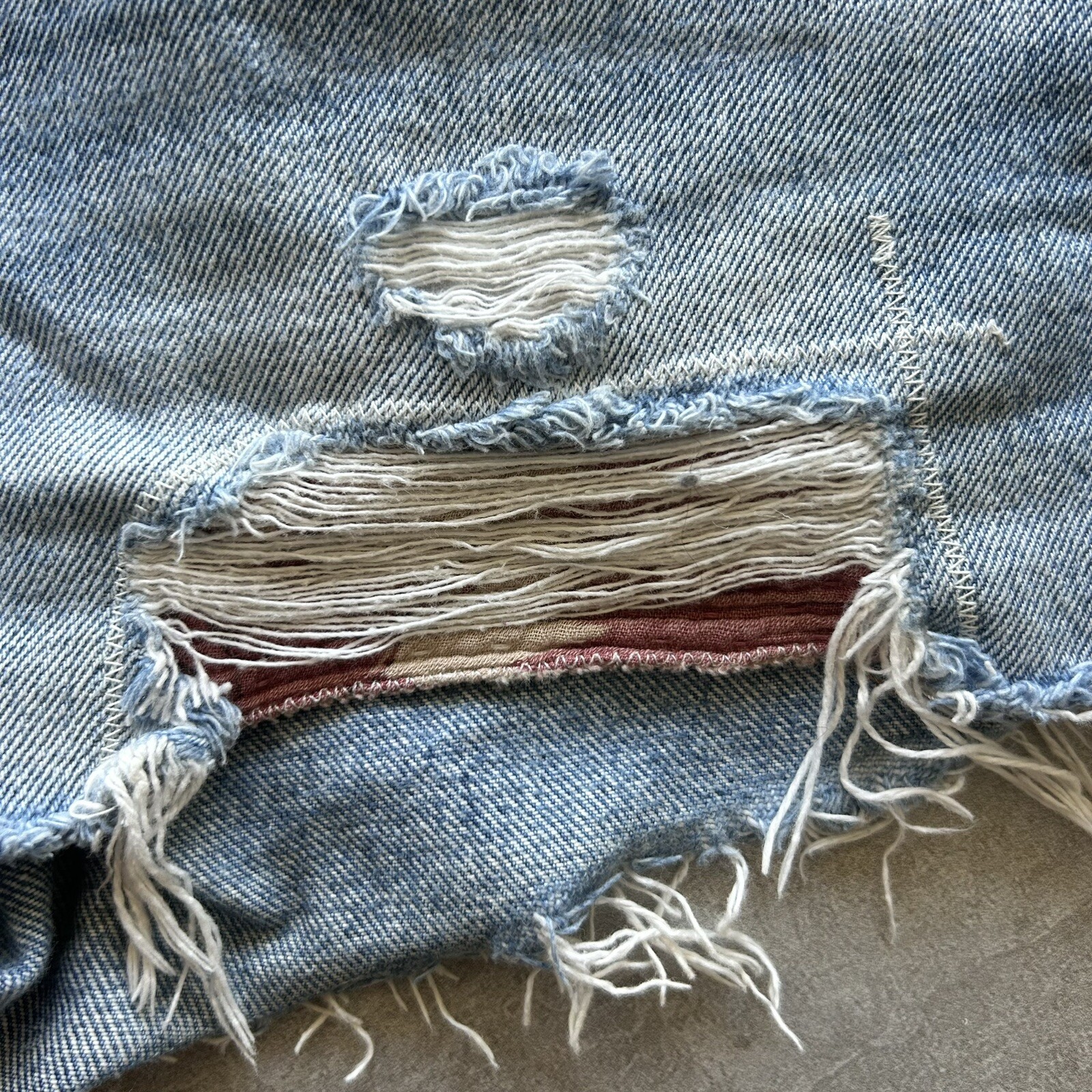 Levi’s Patchwork Denim High Waisted Cutoff Jean S… - image 4