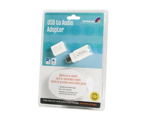 Startech ICUSBAUDIO USB to Stereo Audio Adapter Converter White Windows MAC - Picture 1 of 7