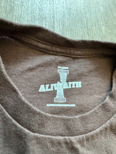 Alive Faith Christian Shirt Matthew 17:20 Adult XL Brown Tee Jesus Love Crewneck - Picture 6 of 7