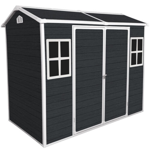 4x8 FT Outdoor Resin Storage Shed Plastic TOOL Shed with floor for garden - Picture 9 of 15