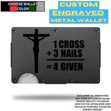 1 Cross 3 Nails 4 Given Custom Laser Engraved Onto An Aluminum Wallet