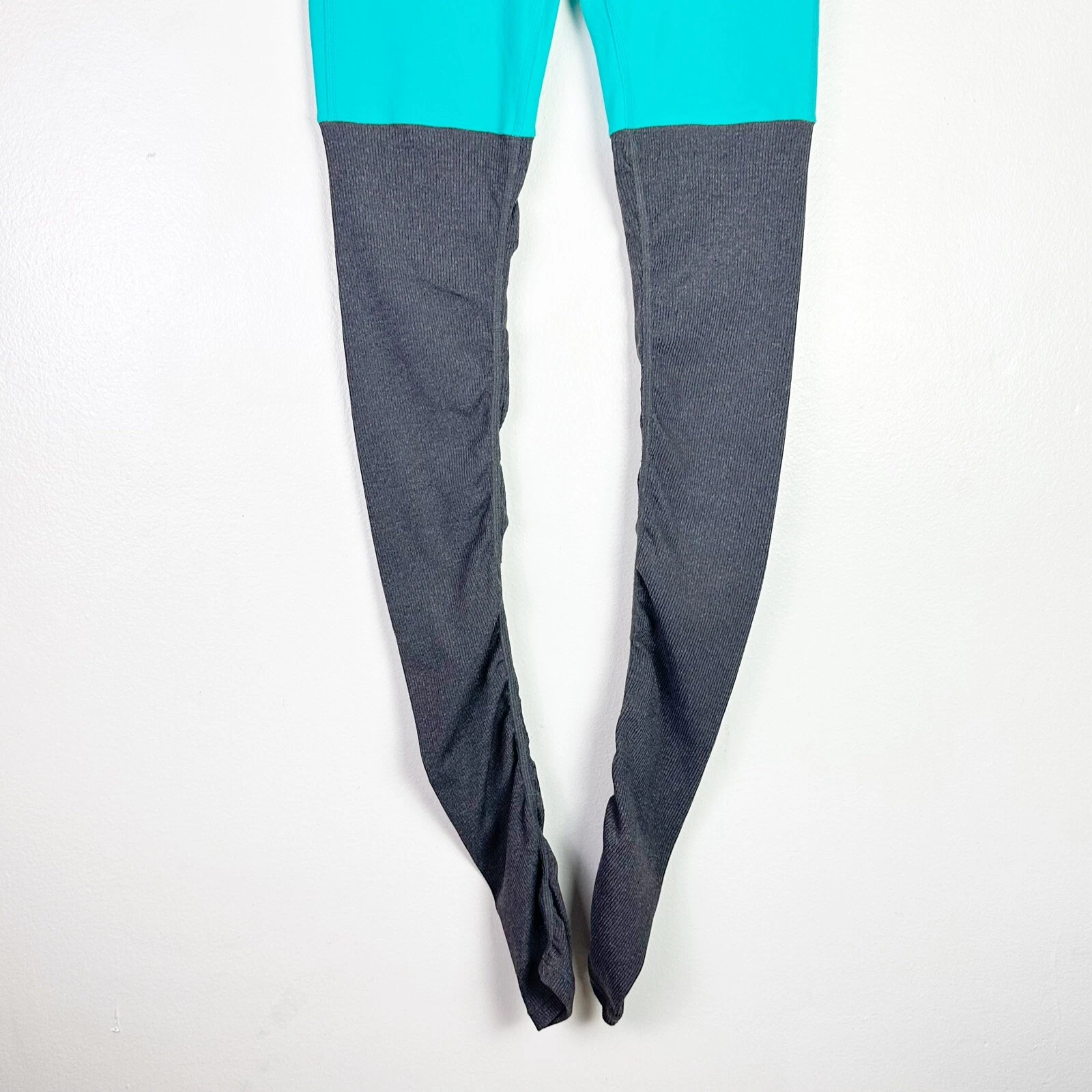 alo-yoga ribbed goddess aqua turquoise leggings