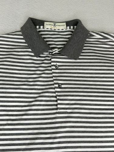 Fairway & Greene Mens Gray Striped Short Sleeve Golf Polo Shirt NO Size Tag - Picture 1 of 5