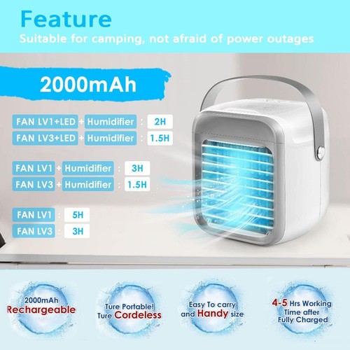 3 in 1 Aircooler Mobile Klimaanlage Klima Ventilator Klimagerät Mini Luftkühler - Bild 7 von 20