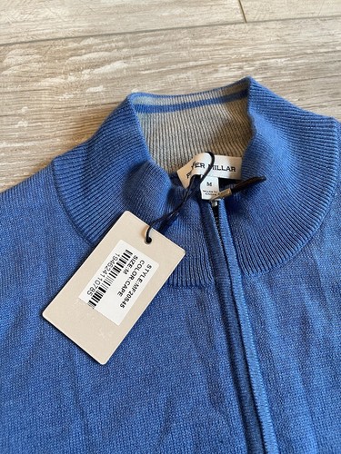 Peter Millar Sweater Vest Mens M Merino Wool Silk 1/4 Zip Cape Golf Club NWT - Picture 4 of 11