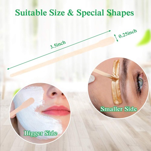 600 palitos de depilación de madera extra pequeños de 3,5" para aplicador de cera de cabello de labios para cejas - Imagen 2 de 9