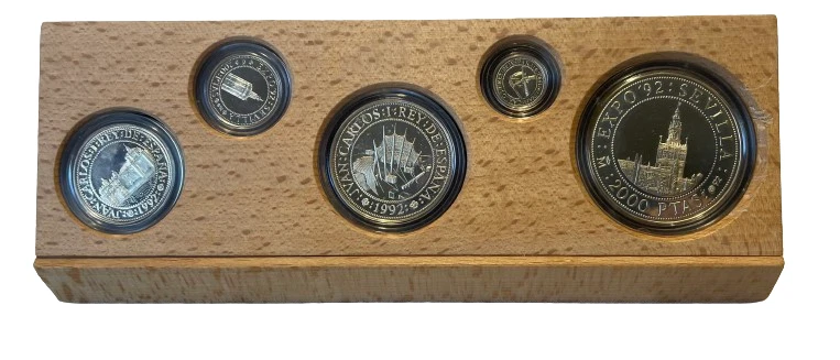 1992 Spain 500th Anniversary Discovery Of The Americas 5 Coin Silver Pesetas Set - Image 4 of 4