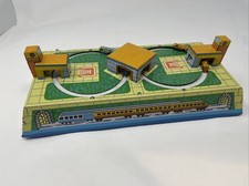 RETRO Wind Up Tin Train Station No Key