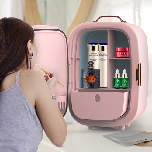15L Mini Beauty Fridge Portable Cosmetics Refrigerator LED Makeup Mirror Cooler - Picture 4 of 12