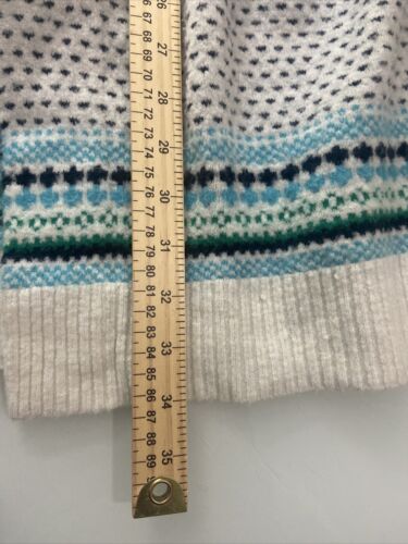 Talbots Fair Isle Holiday nordischer Pullover offene Strickjacke plus 2X weich kuschelig weiß - Bild 10 von 10