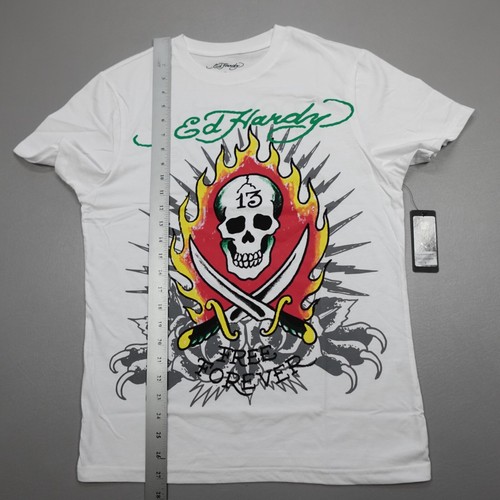 ED HARDY Men's T-Shirt Graphic 13 Skull Tee Cloud Dancer White - 第 10/16 張圖片