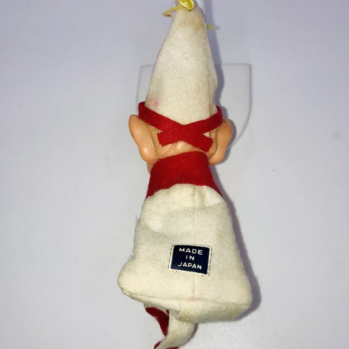 Vintage Knee Hugger Pixie Elf Christmas Ornament Shelf Sitter White & Green Hair - Picture 5 of 20