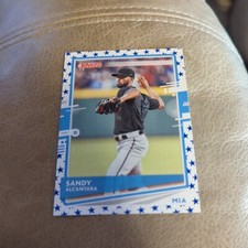 Sandy Alcantara 2020 Panini Donruss Independence Day SP Variation #191 Marlins