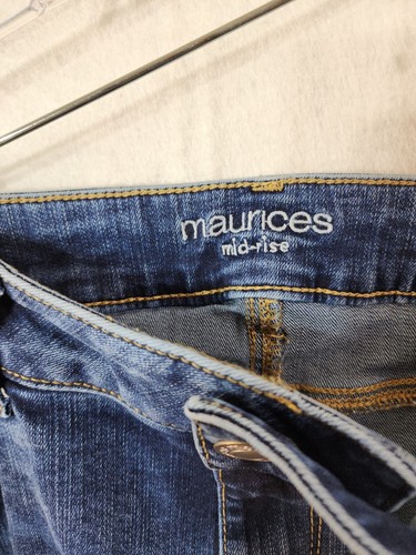 Maurices Womens Large Long Mid-Rise Denim Blue Jeans - Picture 7 of 15