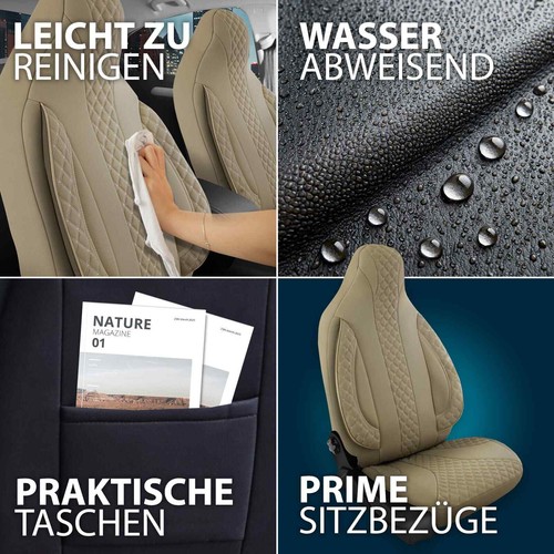 Fundas de asiento Pilot adecuadas para Kia Sorento 3 UM (beige) | Asientos delanteros ZARA405 - Imagen 10 de 12