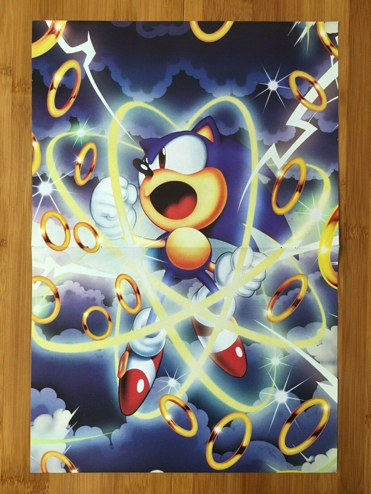 Official Sonic the Hedgehog 2-Sided Poster Shadow/Metal Sonic Spaziante Art  RARE