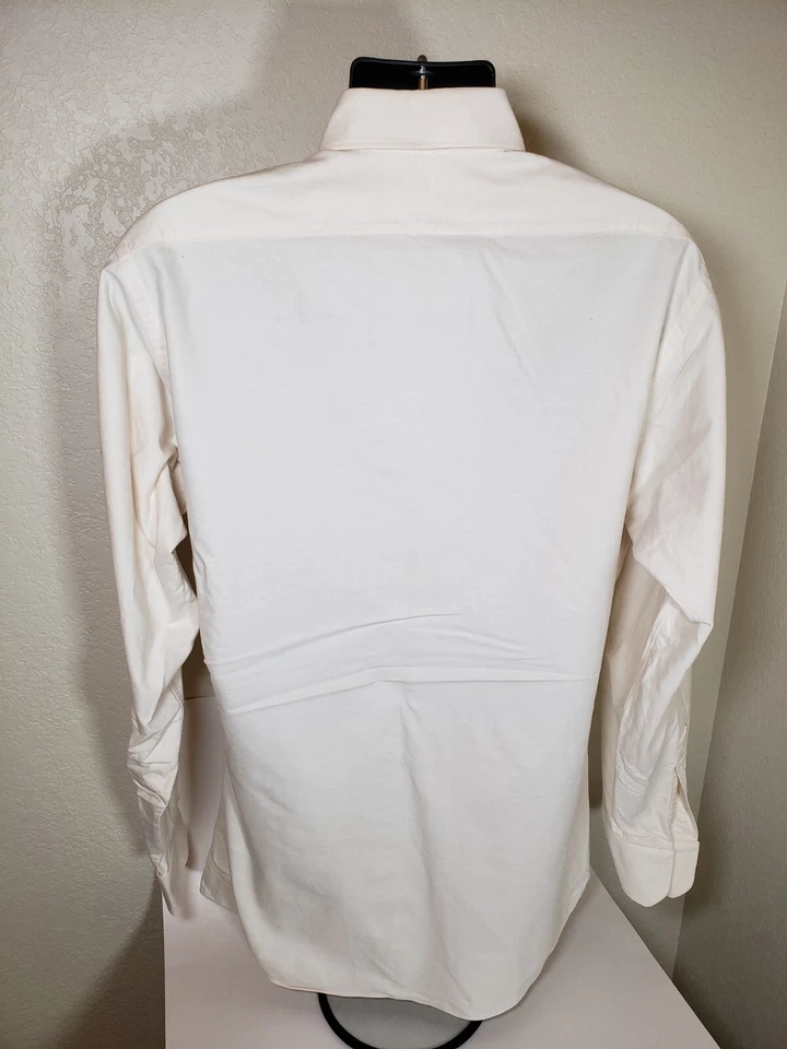 Camisa de vestir Kiton para hombre marfil 100 % algodón hecha en Italia nueva con etiquetas talla XL Foto 4 de 4