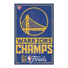 Golden State Warriors 2022 NBA Champions Wood Wall Sign 11" x17" New