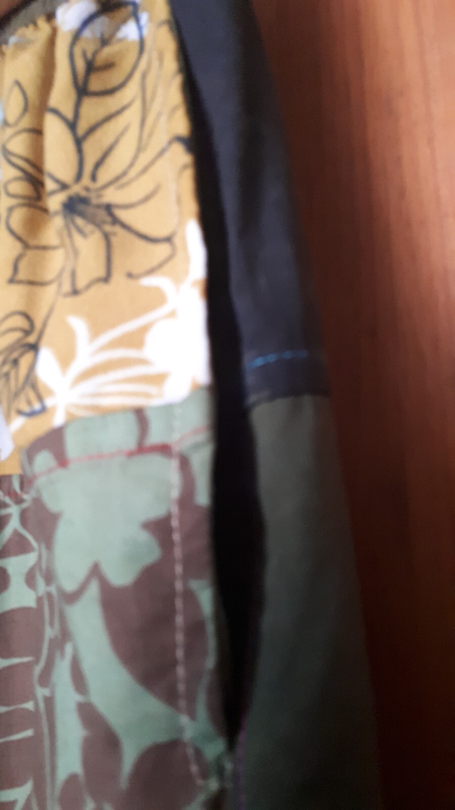 Festival over-dyed green patchwork ethnic boho hippie trousers Suggest M 12-14? image 10