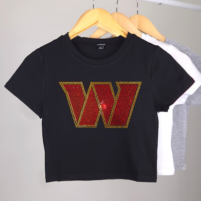 Washington Commanders Rhinestone Cropped T-shirt | eBay