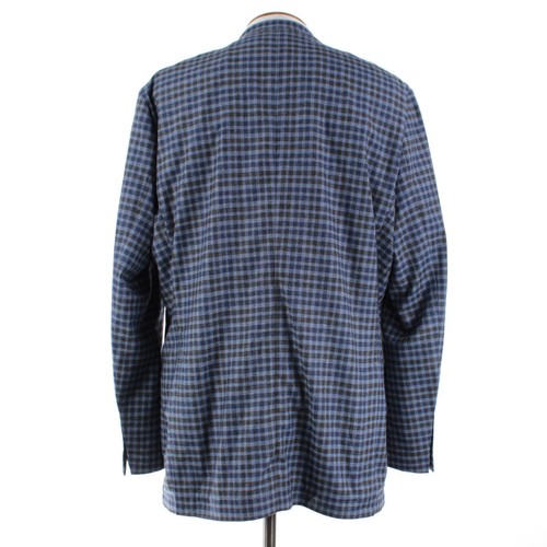 Johnnie-O NWT Wool / Cashmere Sport Coat Size 48L Gustavo In Blue Plaid - Picture 5 of 12