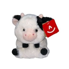 Super Cute Baby Cow Daisy By Aurora Black White Horns Soft Plush 6"  NEW TAGS