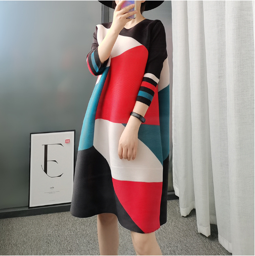 Hot Womens Large Swing Long Loose Fit Skirt Colorful Printed Causal Party Dress - Picture 3 of 14