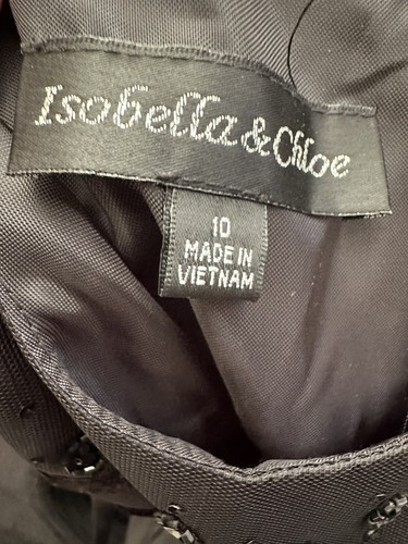 Isobella & Chloe Fancy Sparkly Black Girls Holiday Black Tie Dress Sz 10 Y - Picture 7 of 8