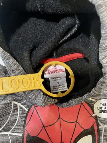 Felpa con cappuccio Spider-Man pull over bambino Marvel Disney taglia 6 - Foto 2 di 3