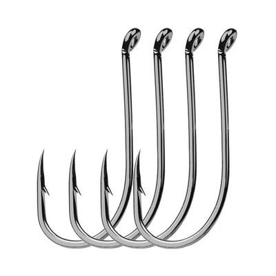 200pcs/lot Octopus Fishing Hooks Offset Circle Fishing Hook Black High Carbon...
