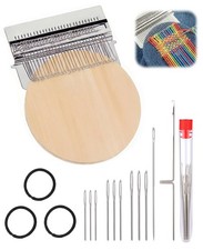 28 Hooks Mini Portable Knit Patch Darning Loom Kit, Patchwork Weave Tool Set ...