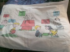 Peanuts Linus/Snoopy Pillowcase Pillow Case 1971 Approx 34''X20'' Double Side