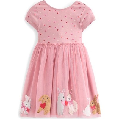 mini boden rabbit dress Mini Boden Heirloom Bunny Dress Long Sleeve Sz 5-6Y Blue Peter Pan Collar Easter