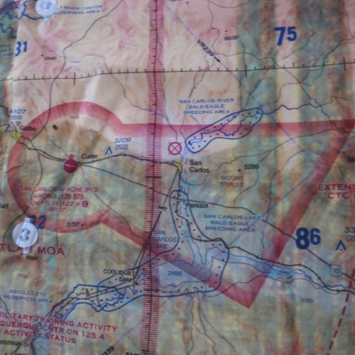 Pilot Quarters XL Camp Shirt Phoenix Arizona VFR Sectional Chart Small Craft Neu mit Etikett - Bild 10 von 20