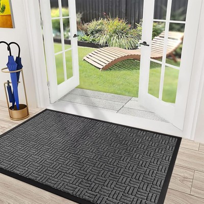 Mibao Front Door Mat, Heavy Duty Durable Welcome Mat for Outdoor Indoor, Dirt...