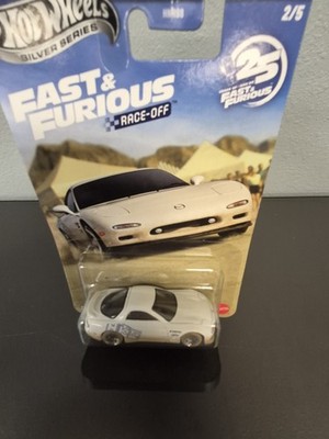 Hot Wheels 1995 Mazda RX-7 White Fast & Furious Race-Off-P-New