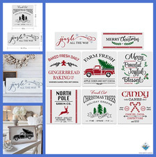 Christmas Stencils 12x12 Inches Set of 8 for DIY Crafts and Decor
