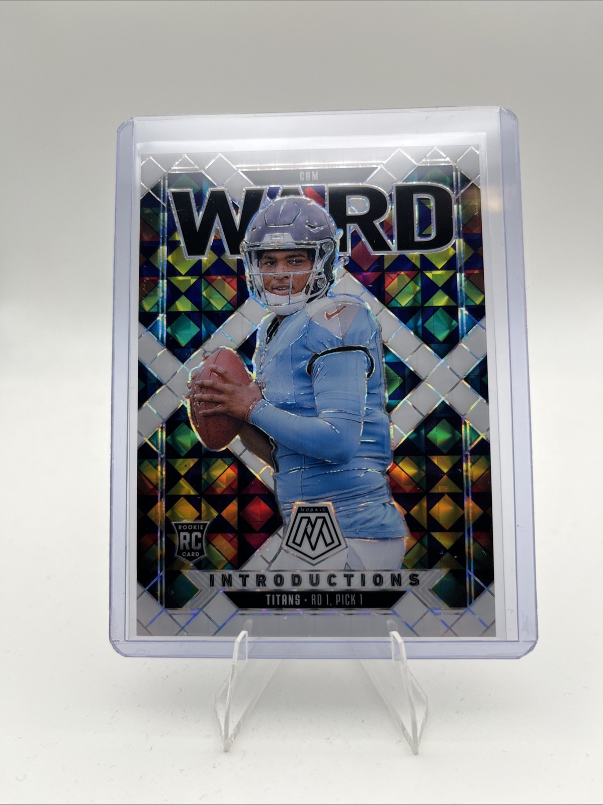 2025 Panini Prizm Mosaic Football Introductions White 1/25 Cam Ward FOP #match🔥