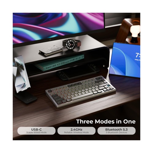 Chilkey ND75 LP Clavier Profil Bas : 75% Sans Fil Aluminium Mécanique... - Photo 5/9