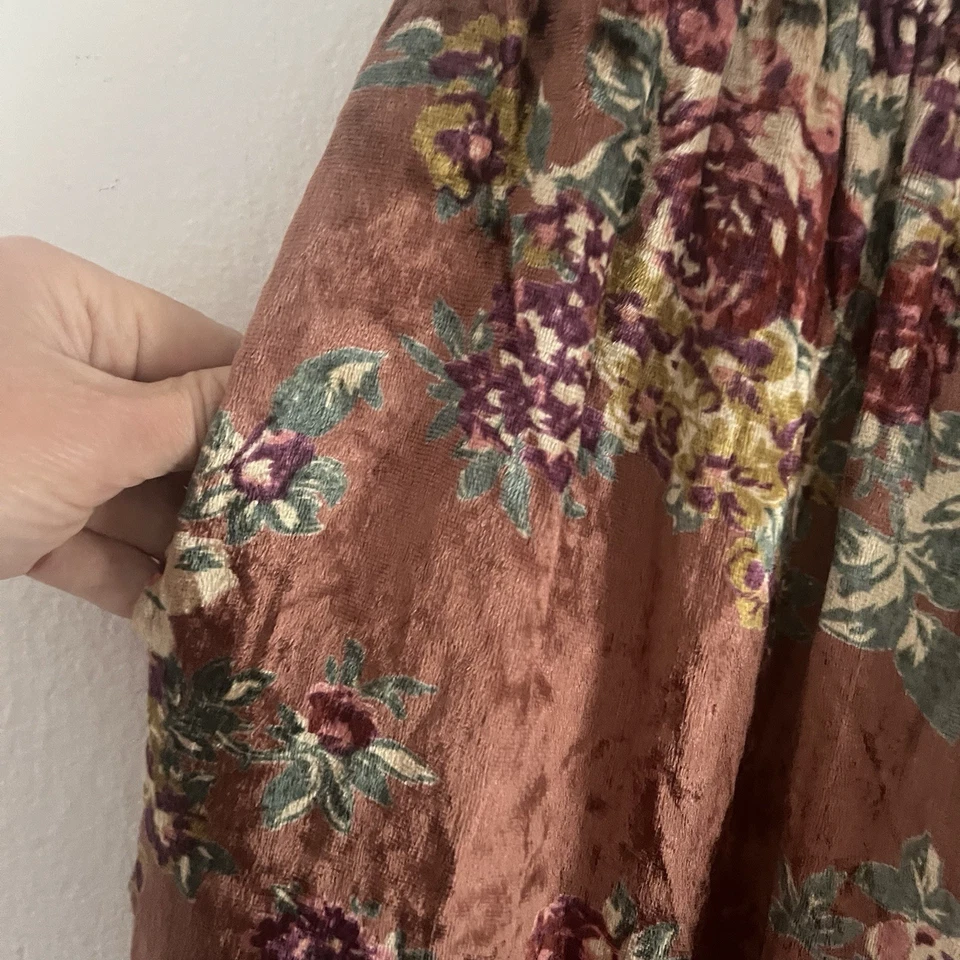 Pantalones de Terciopelo April Cornell Evermore Bronce Floral Para Mujer’s S Bolsillos Pull On Nuevos con Etiquetas Foto 3 de 4