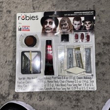 Horror Makeup Kit Scar Wax Fake Blood Flesh Cream Fangs Made in USA by Rubies