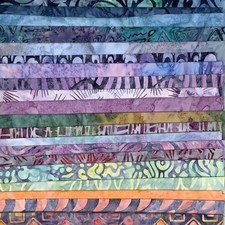 Lunn Fabric Batiks Stash Builder 20 Fat Quarters Batik FQ Pack Purple Green 410