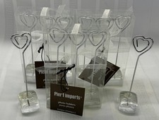 PIER 1 IMPORTS Mesa Lugar Número Soportes CORAZÓN Base Transparente 11 PIEZAS Centros de Mesa